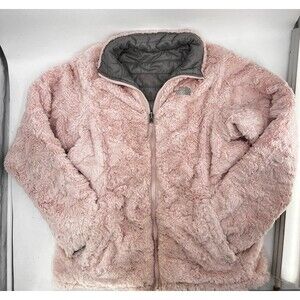 The North Face Women's Reversible Jacket, Pink & Gray, Medium, Fur Lined -A130